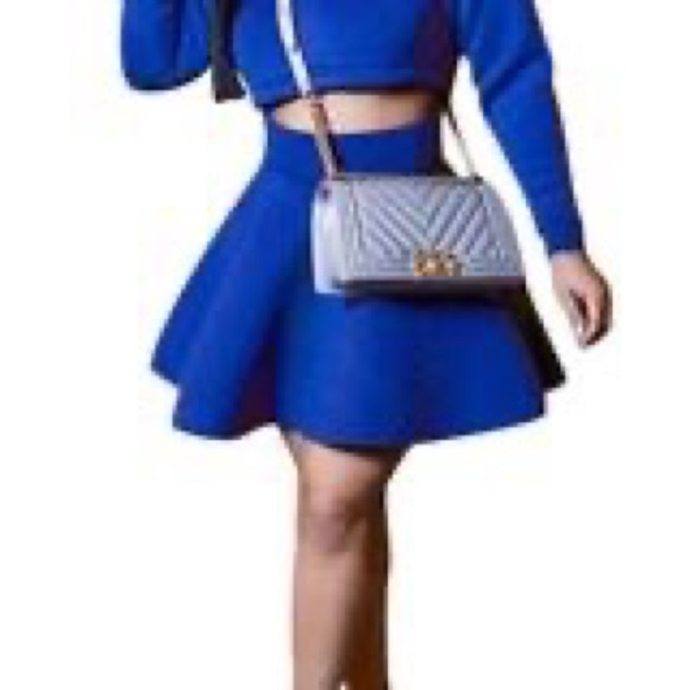 Long sleeve crop top with skirt XXL😍